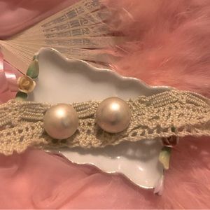MCM vintage pearl style clip on earrings